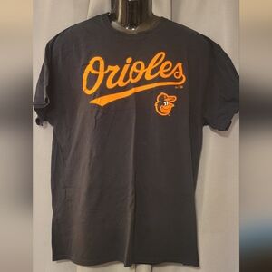 Majestic Orioles Black and Orange Tee